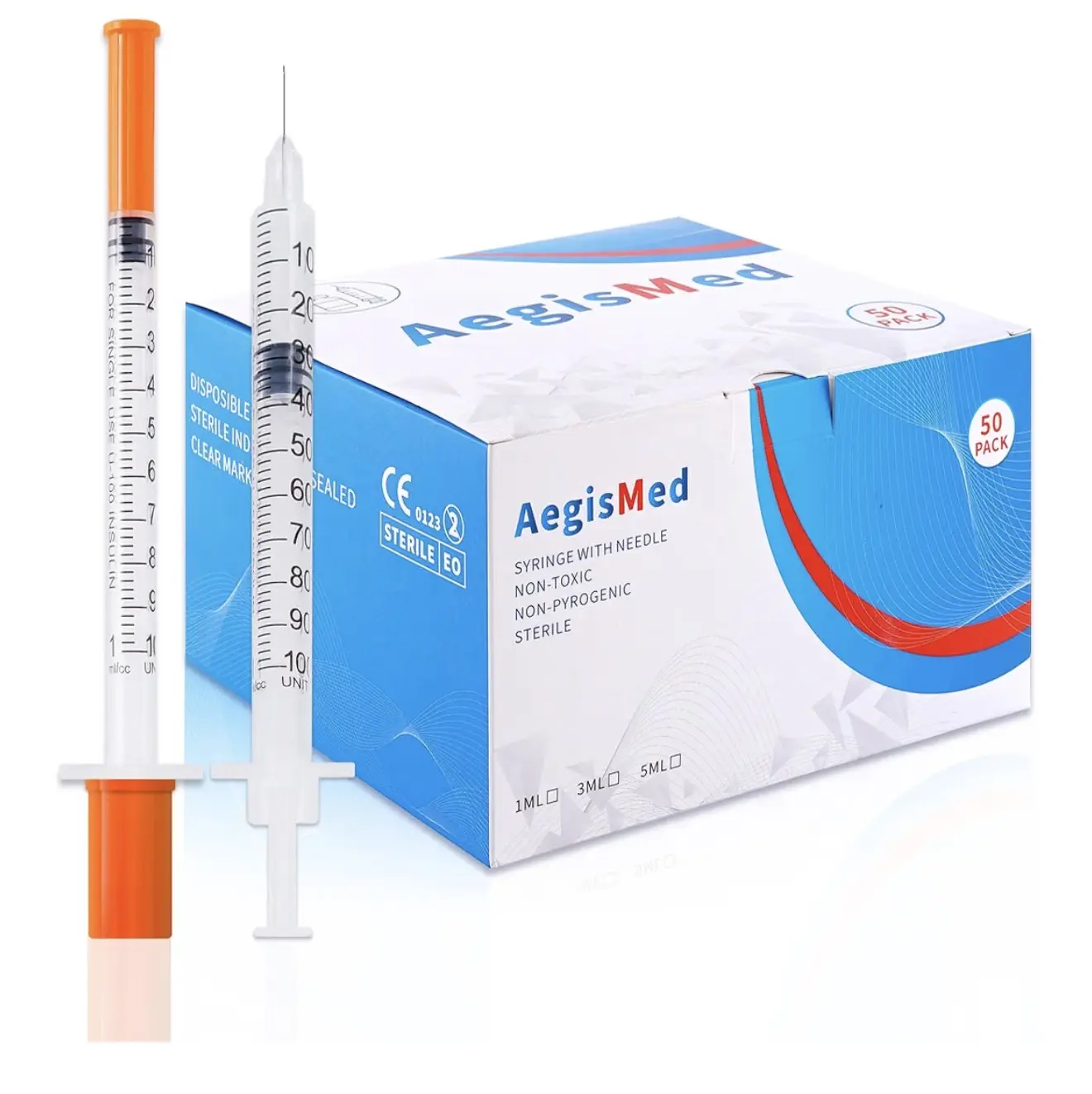 AegisMed 1 mL/cc 31G 6 mm Syringes — Box of 50