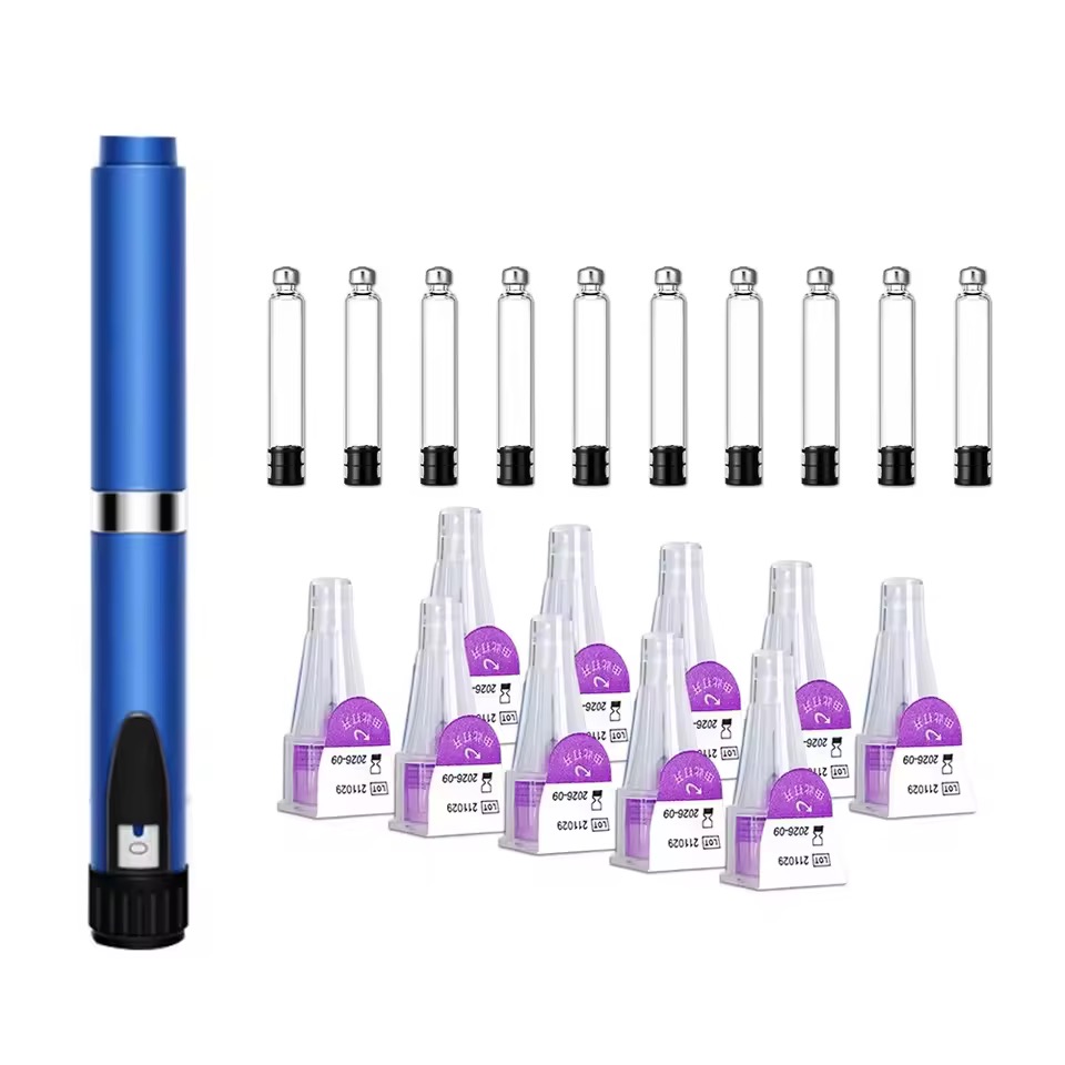 Blue reusable injection pen kit