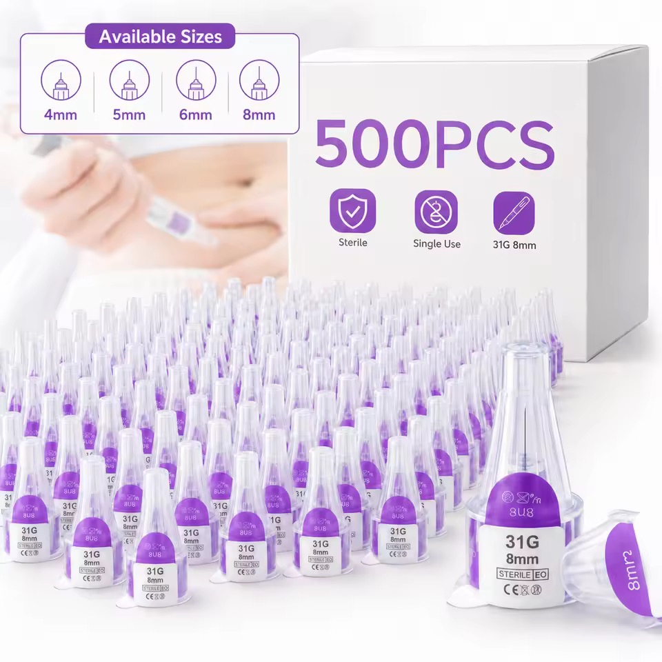 Disposable pen needles — 500 pieces, size options