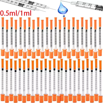 0.5 mL and 1 mL syringes