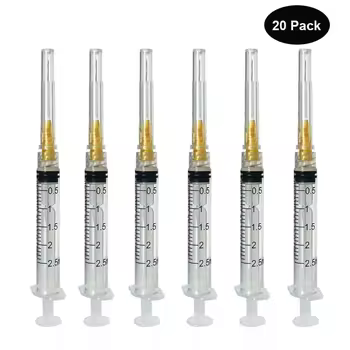 2 mL Luer Lock syringes — 23G, 20 pack