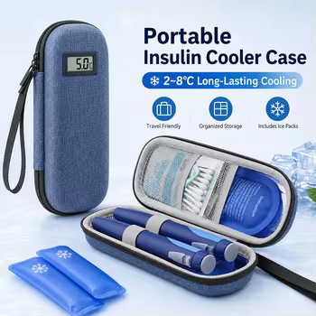 Portable insulin cooler case